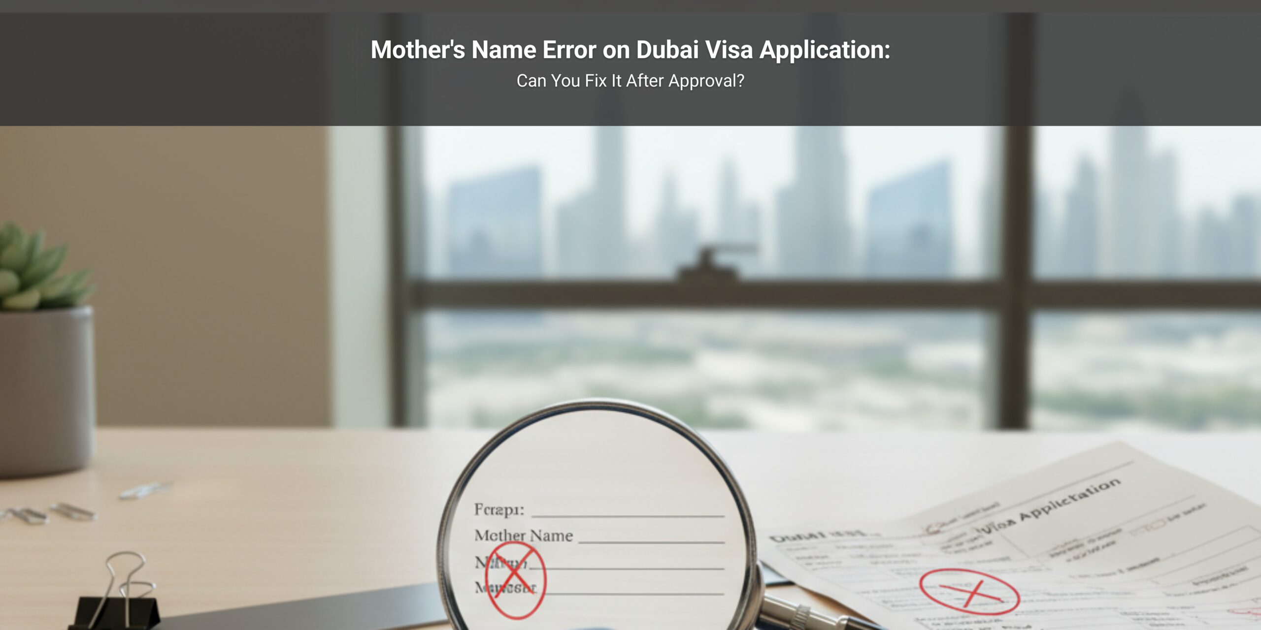 Mother's Name Error on Dubai Visa Application Can You Fix It After Approval