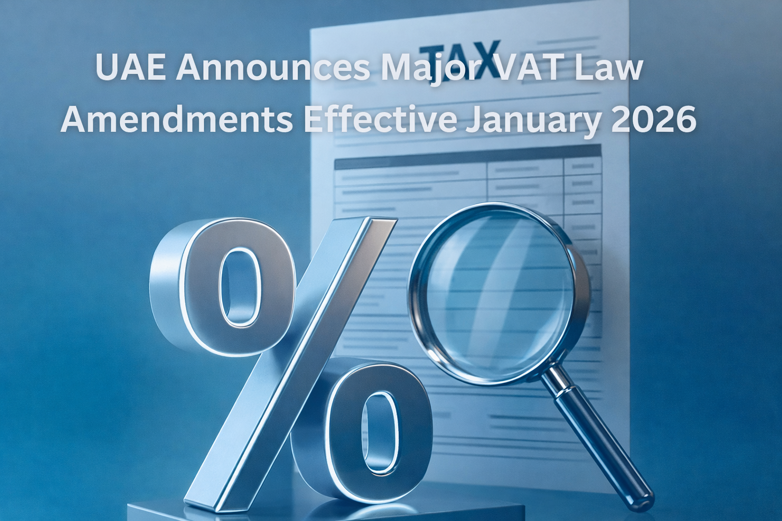 UAE Announces Major VAT Law Amendments Effective January 2026