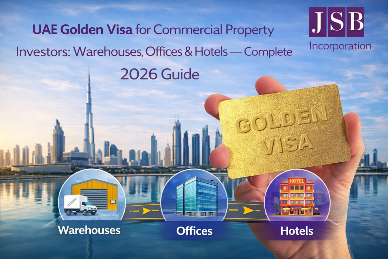 UAE Golden Visa for Commercial Property Investors Warehouses, Offices & Hotels — Complete 2026 Guide