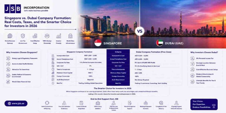 Singapore vs. Dubai Company Formation Real Costs, Taxes, and the Smarter Choice for Investors in 2026