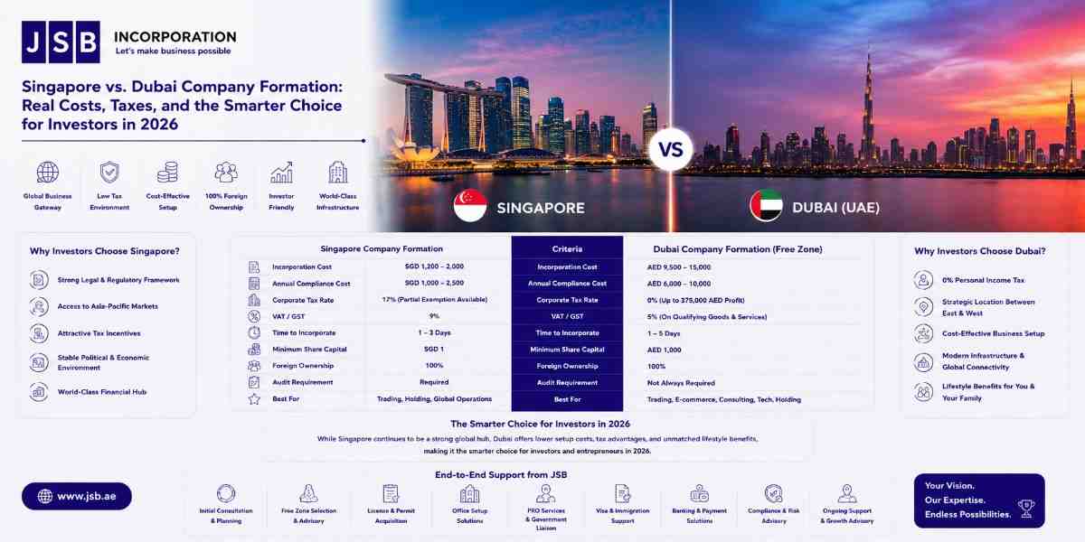 Singapore vs. Dubai Company Formation Real Costs, Taxes, and the Smarter Choice for Investors in 2026
