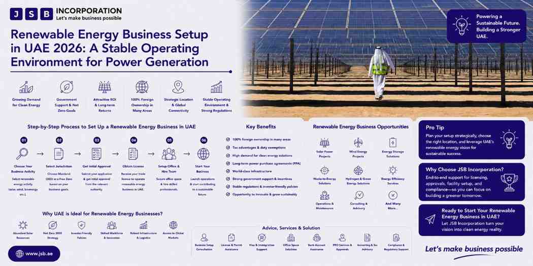 Renewable Energy Business Setup in UAE 2026 A Stable Operating Environment for Power Generation
