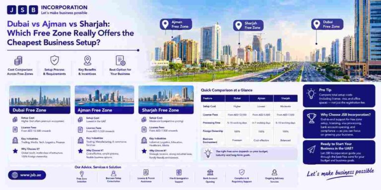 Dubai vs Ajman vs Sharjah Which Free Zone Really Offers the Cheapest Business Setup